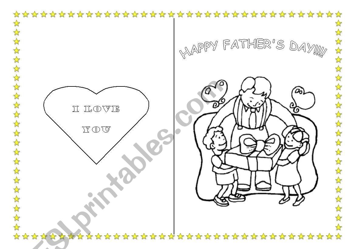 Fathers Day Card worksheet