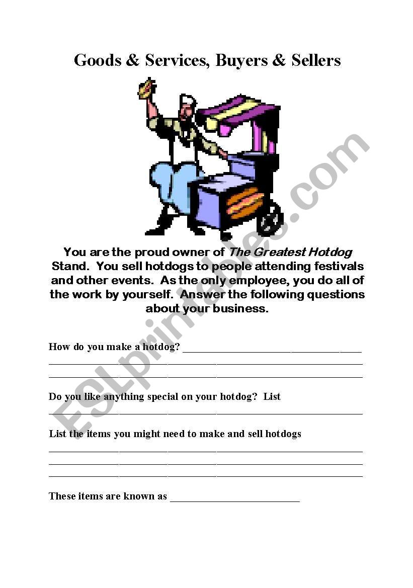 Goods & Services worksheet