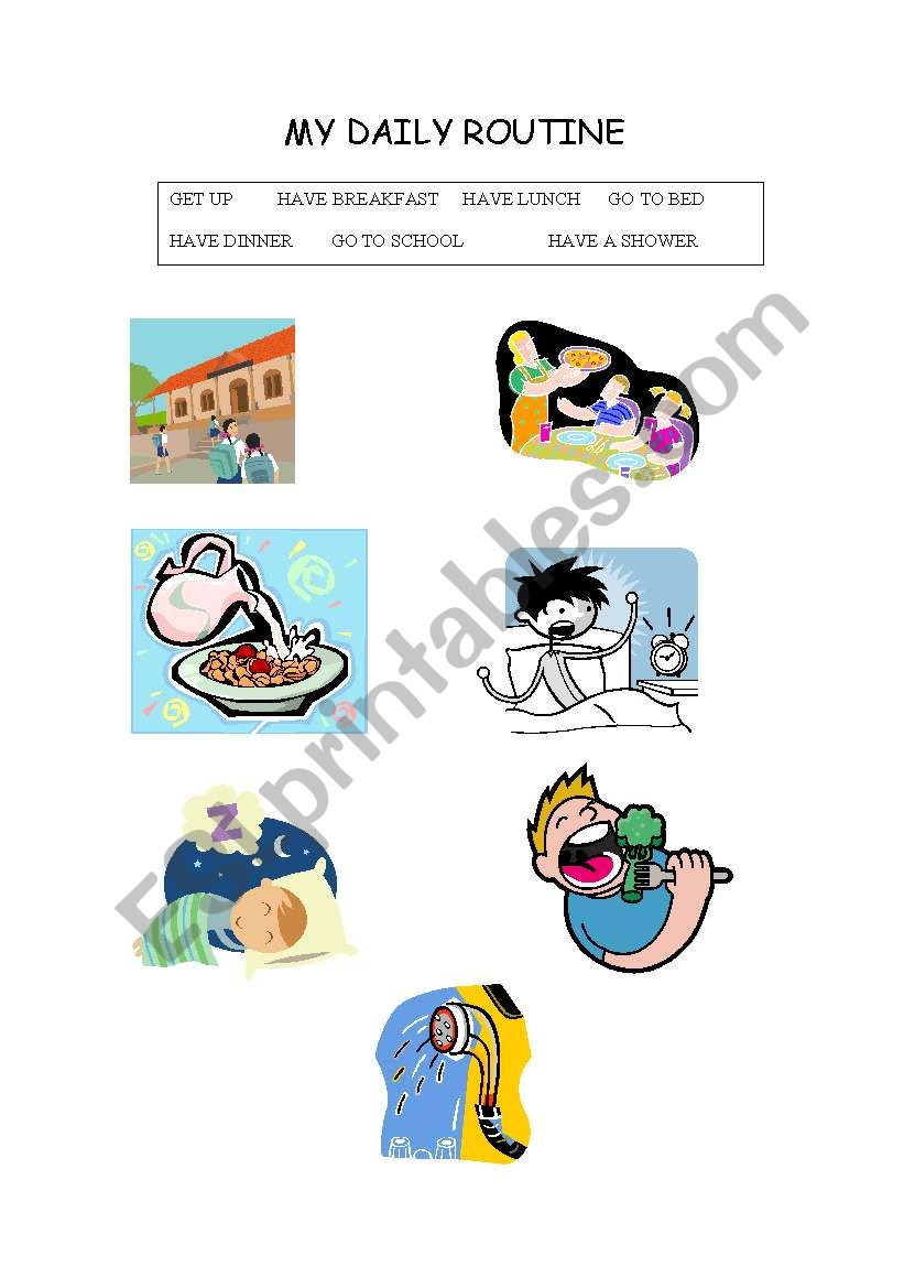 my daily routine worksheet