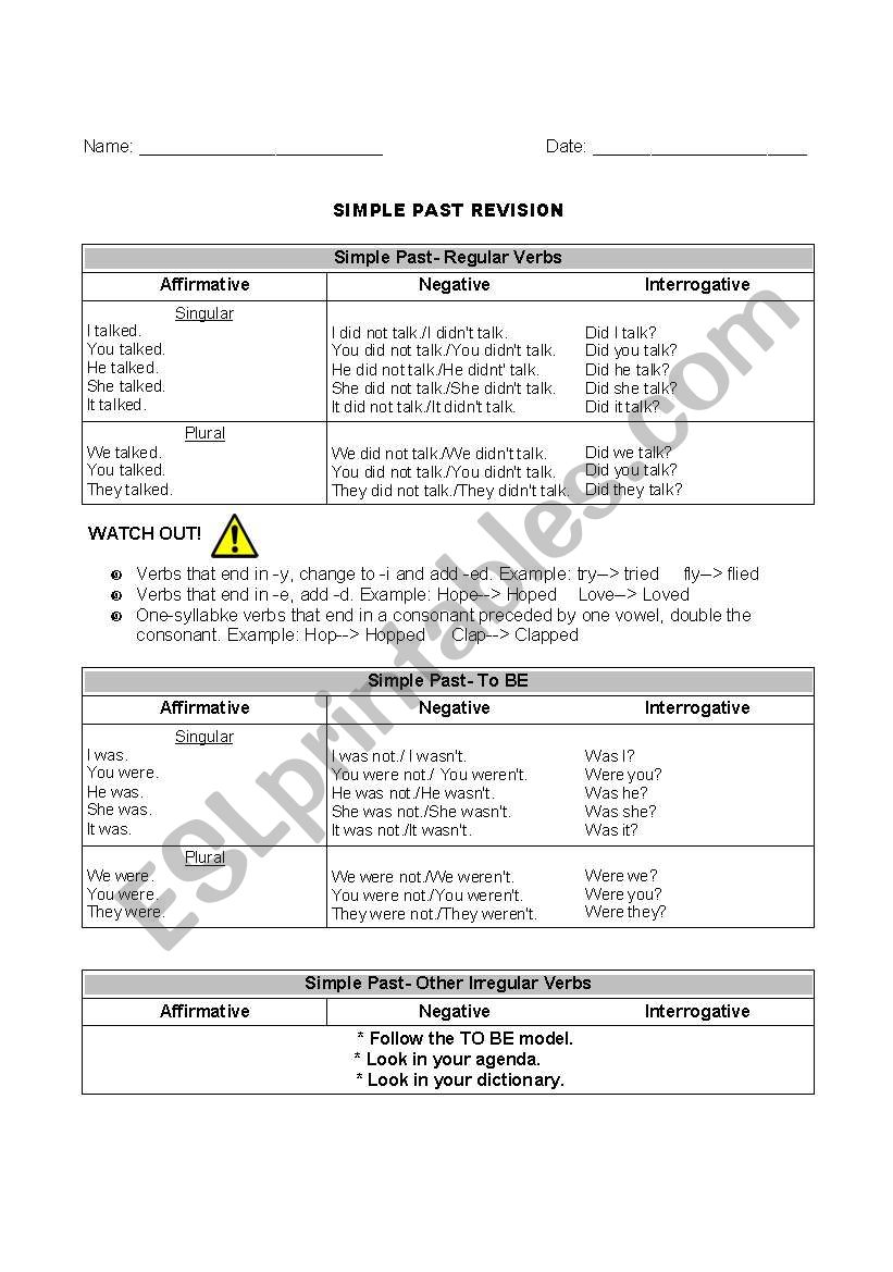 Simple Past worksheet