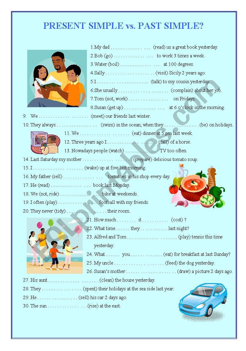 PRESENT SIMPLE OR PAST SIMPLE worksheet