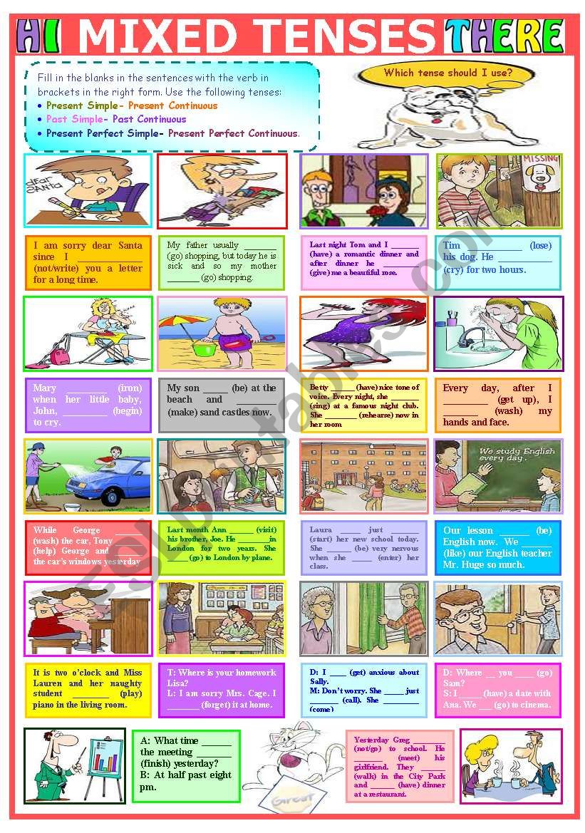 MIXED TENSES worksheet