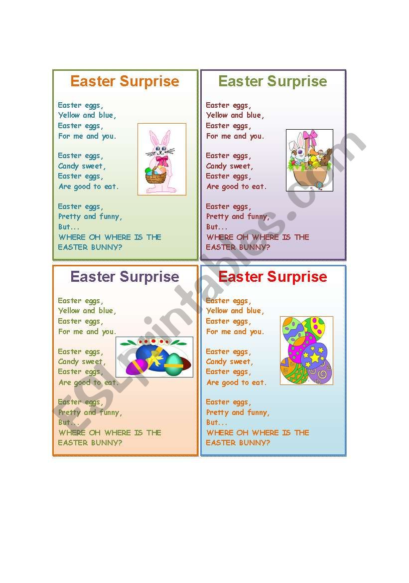 Easter Poem worksheet
