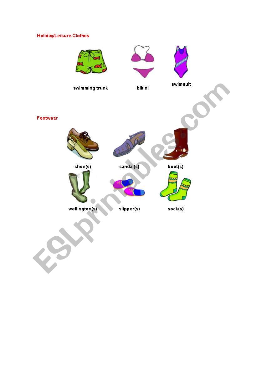 CLOTHES VOCABULARY worksheet