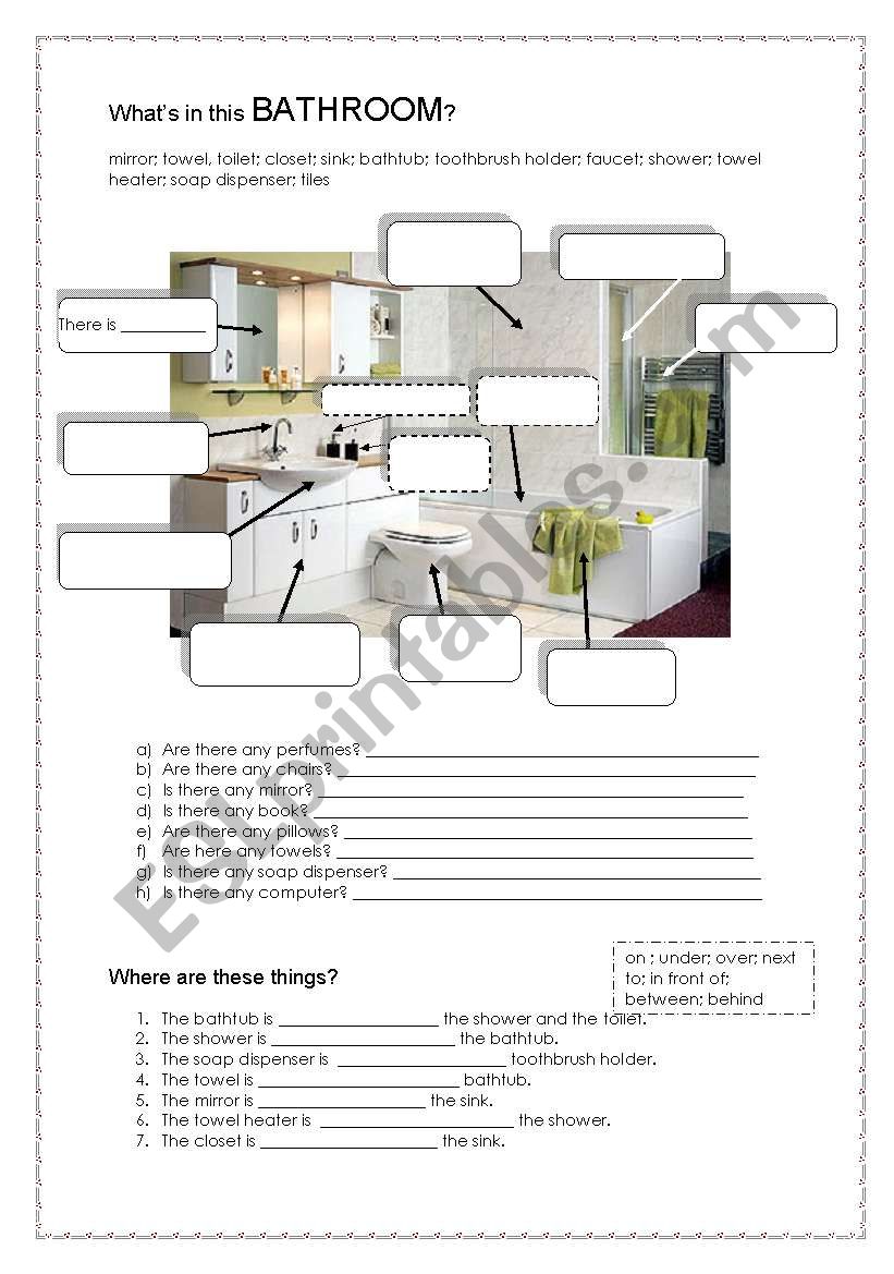 Whats in this bathroom? worksheet