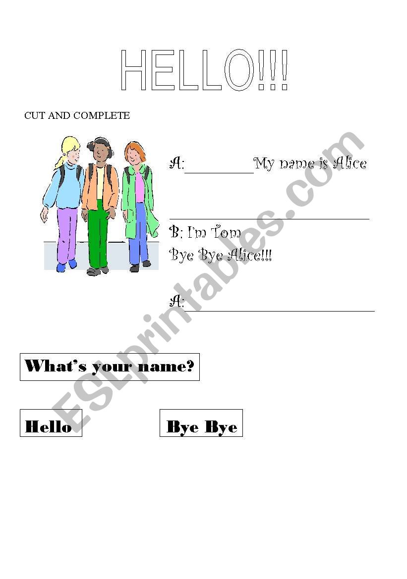 hello worksheet