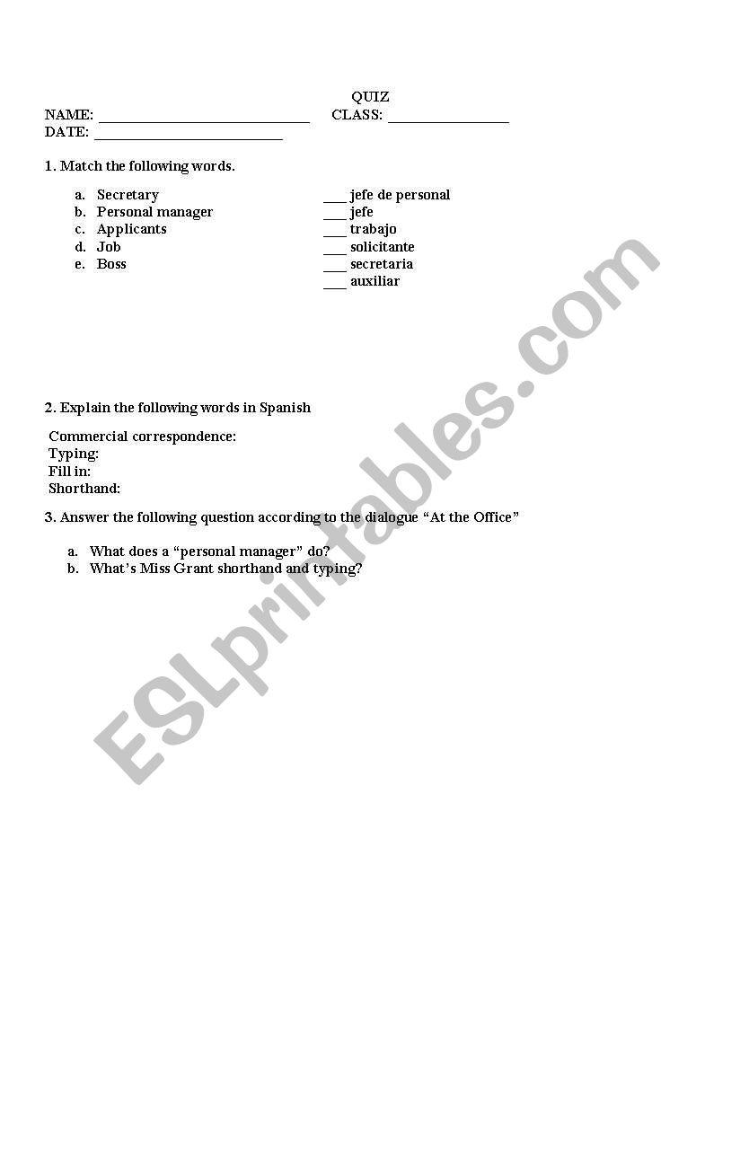 OFFICE worksheet