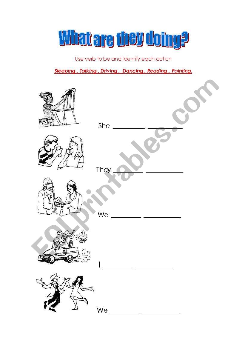 What are they doing? worksheet