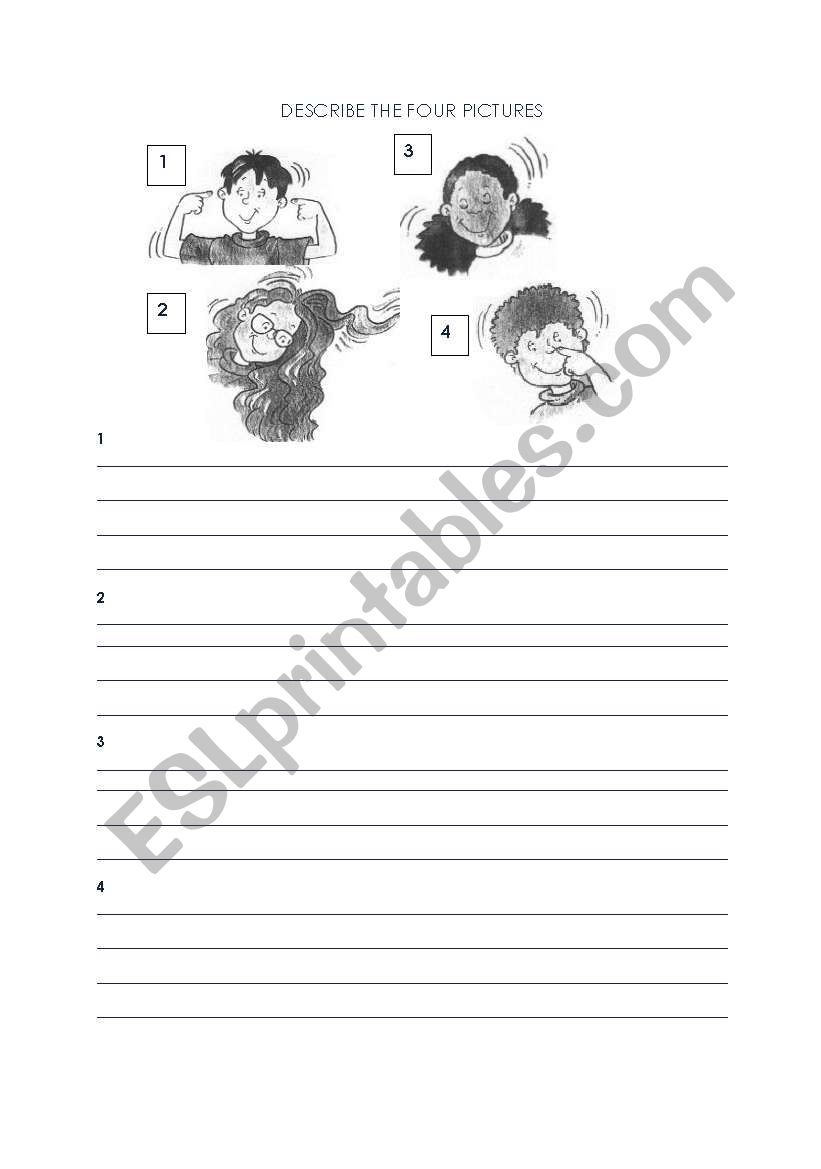 descriptions worksheet