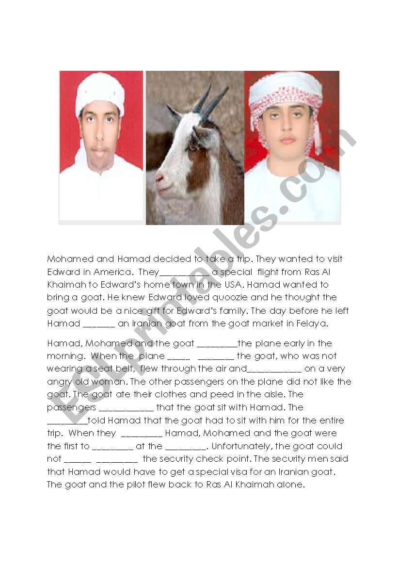 Goats cloze worksheet