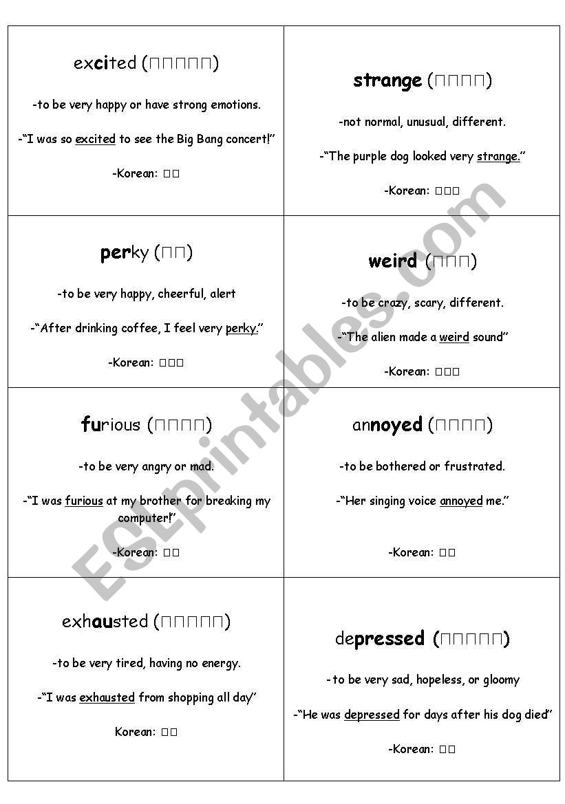 WORD flashcards worksheet