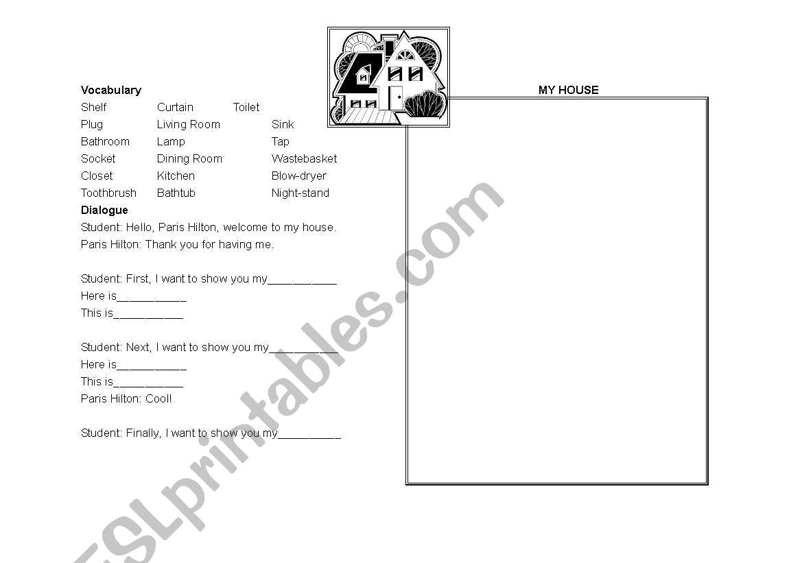 Home Vocabulary and Dialogue worksheet