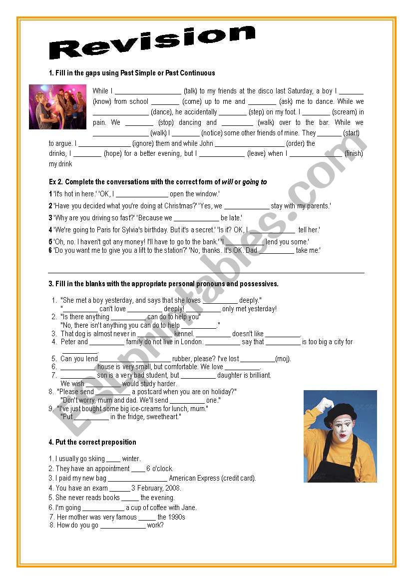 REVISION worksheet