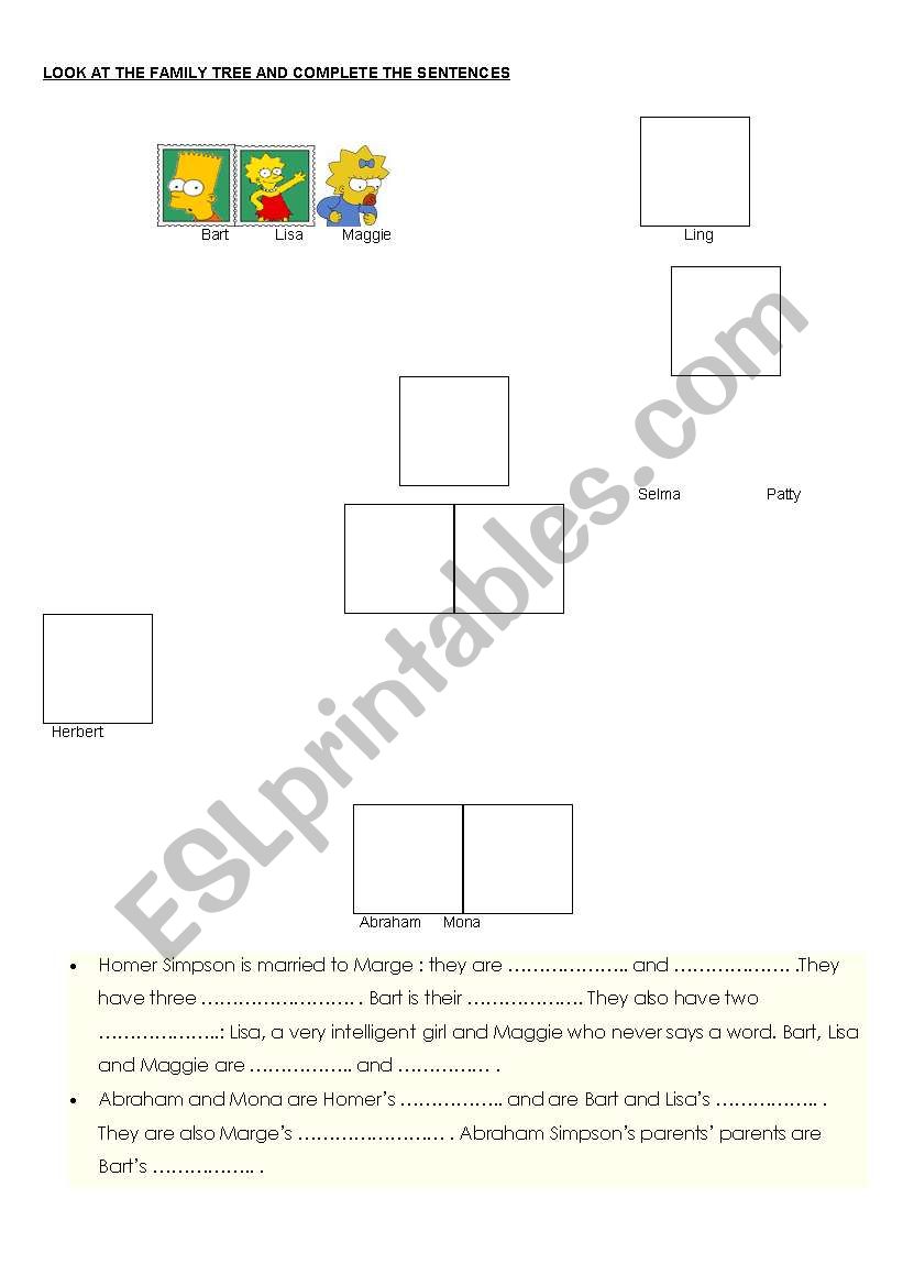  simpson family tree worksheet