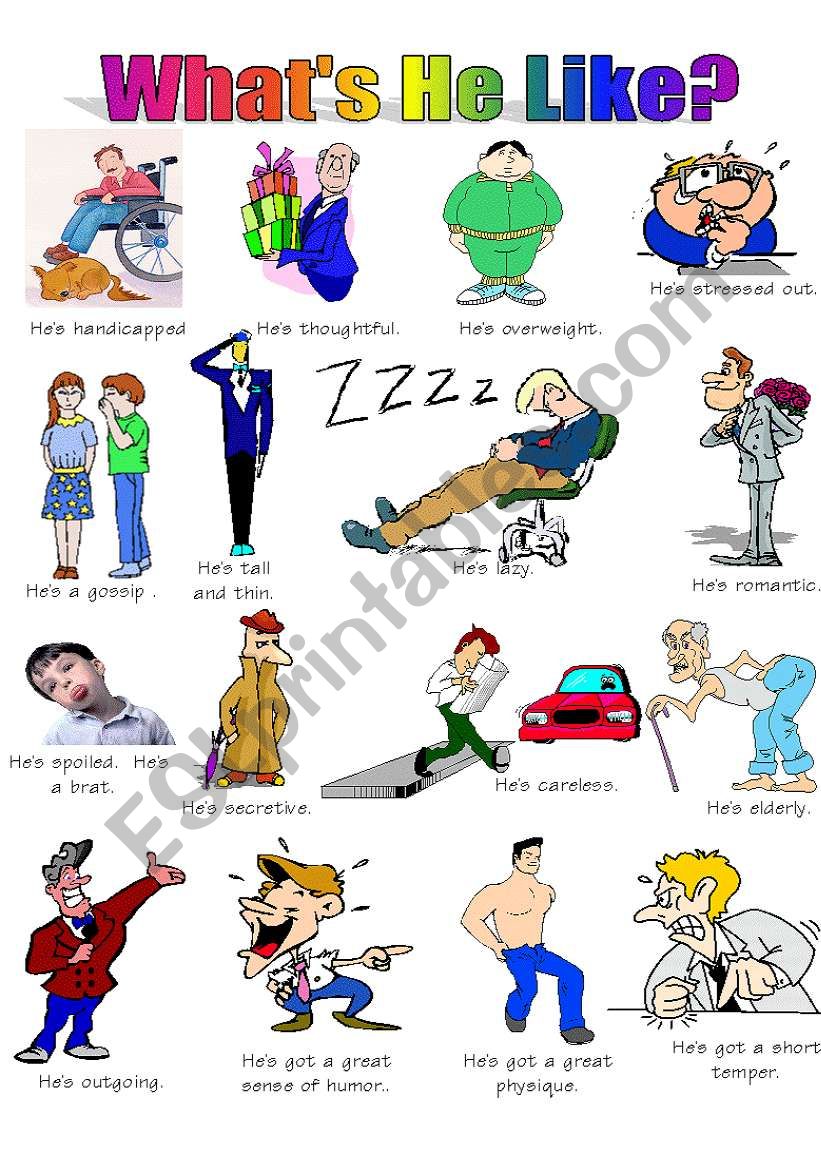 WhatÂ´s He Like? worksheet