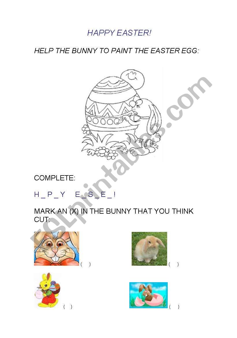 HAPPY EASTER! worksheet