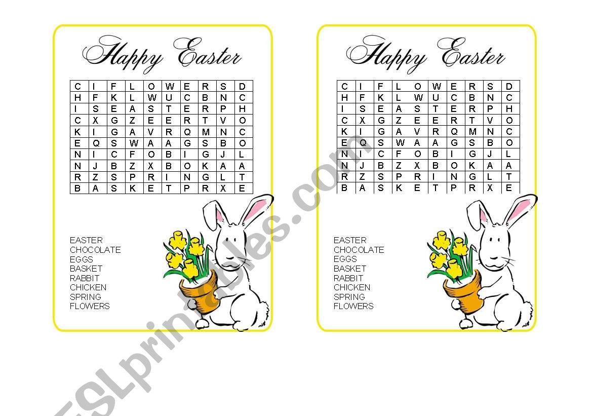 Easter-word hunt worksheet