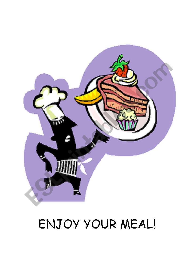 enjoy your meal! worksheet