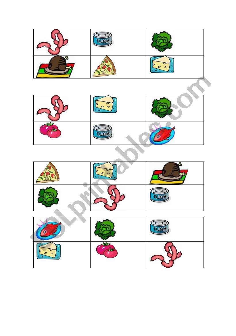 Food worksheet