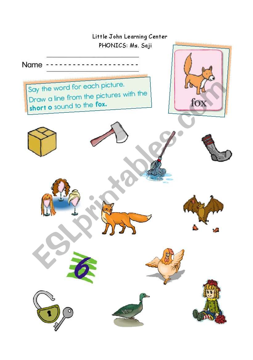 short vowel O worksheet worksheet