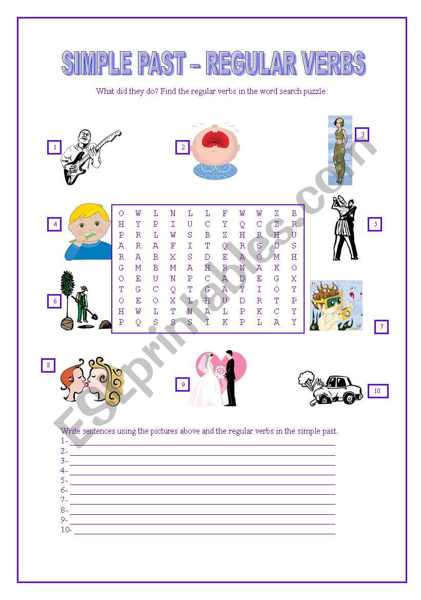 Simple Past - Regular Verbs worksheet