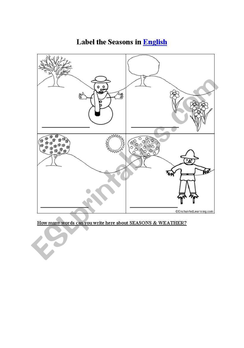 Seasons & Weather worksheet
