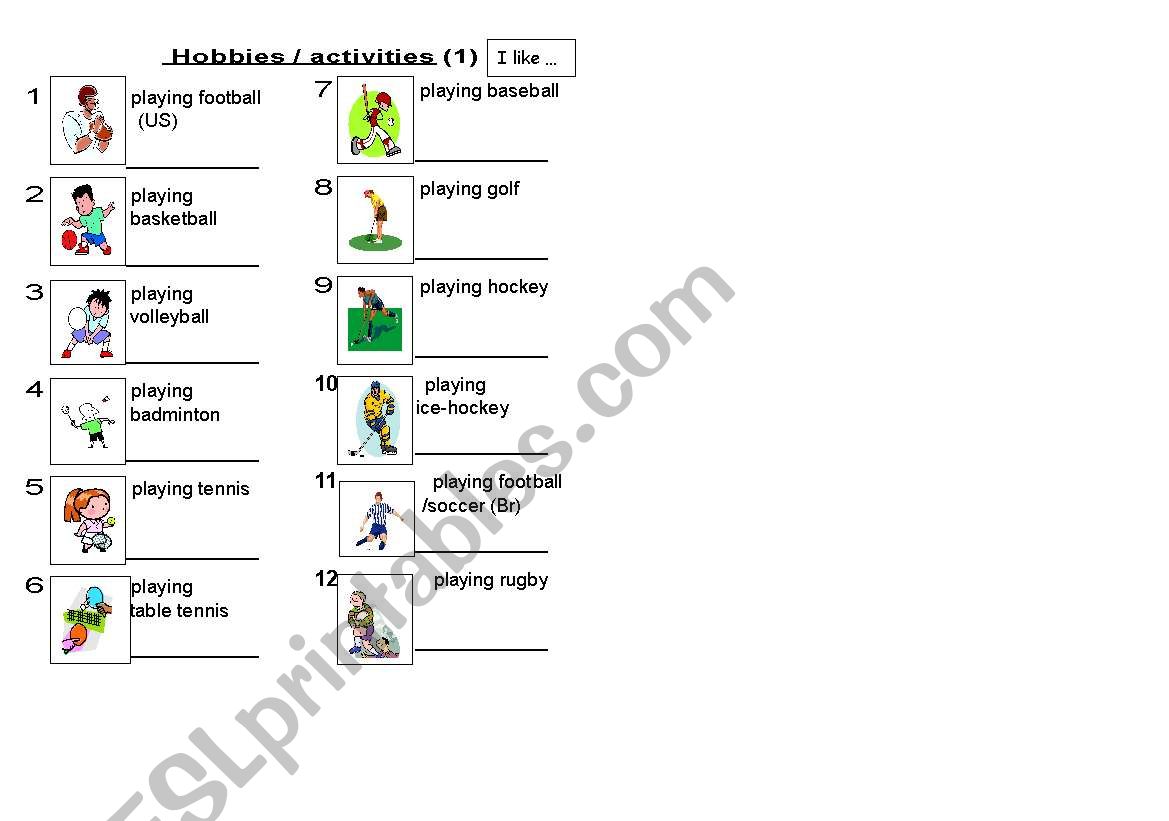 Hobbies & Activities (1) --- (1 of 6)