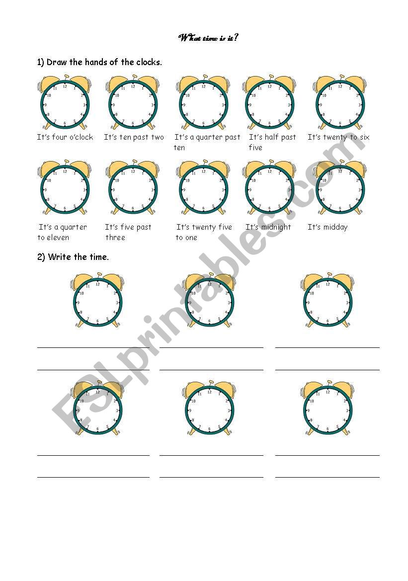 What time is it? worksheet