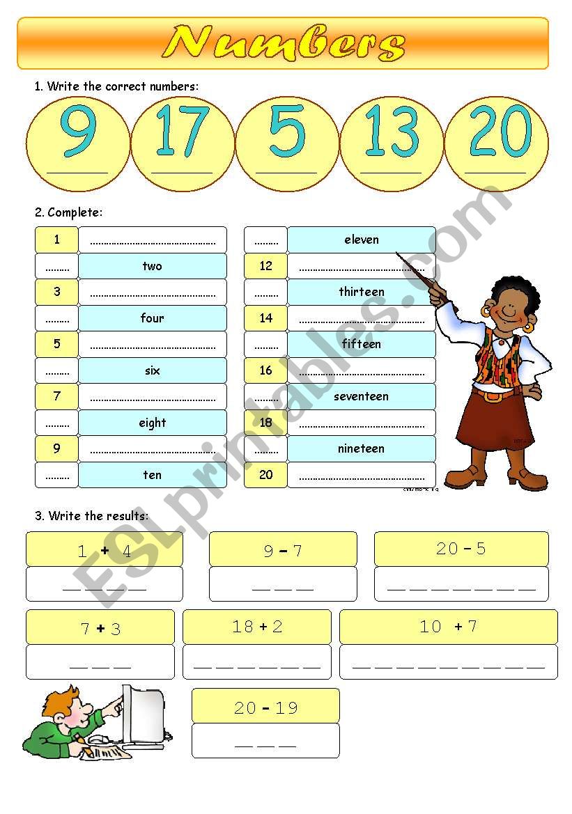 Numbers Worksheet worksheet