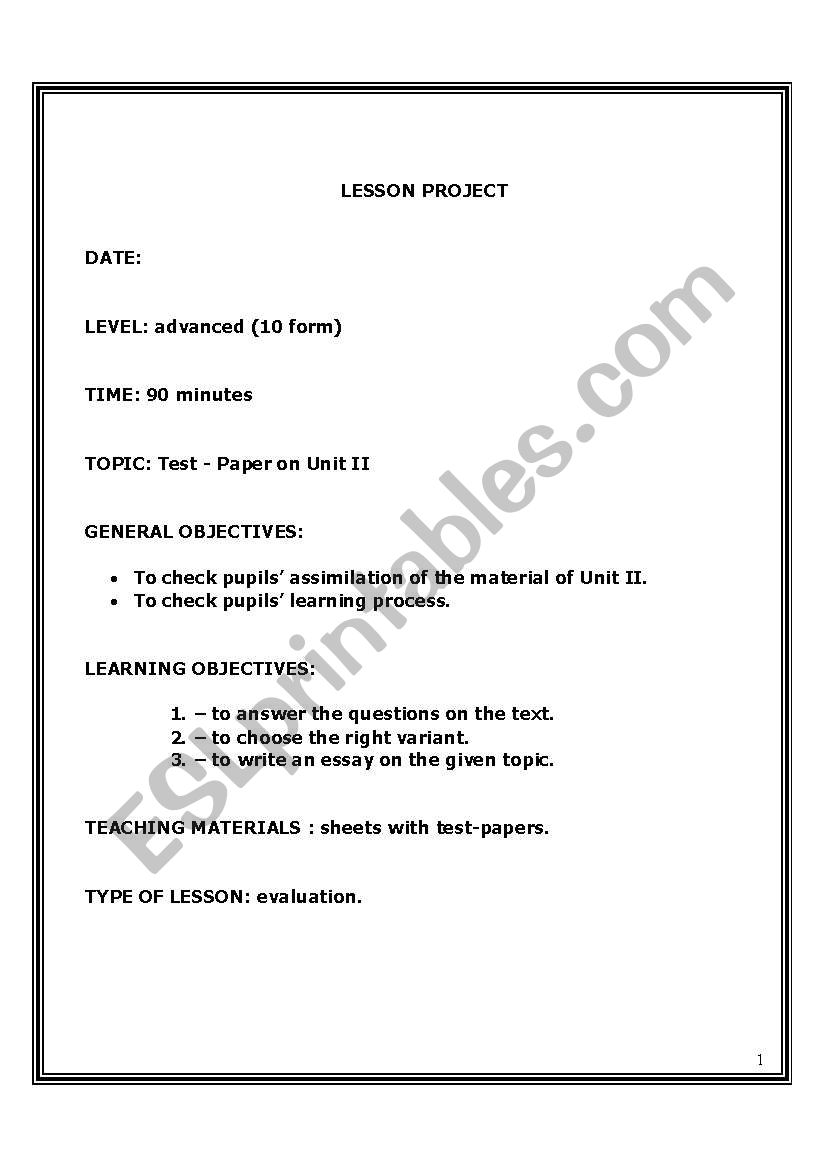 Reading Comprehension worksheet