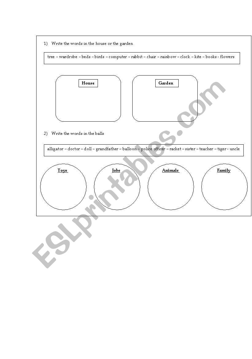 vocabularies worksheet