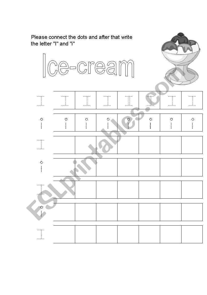 practice the letter i worksheet