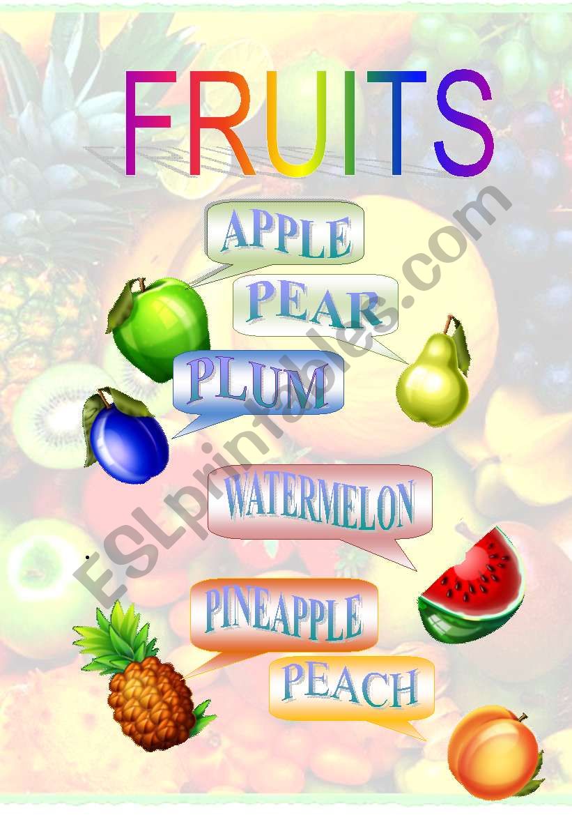 fruits, part1 worksheet