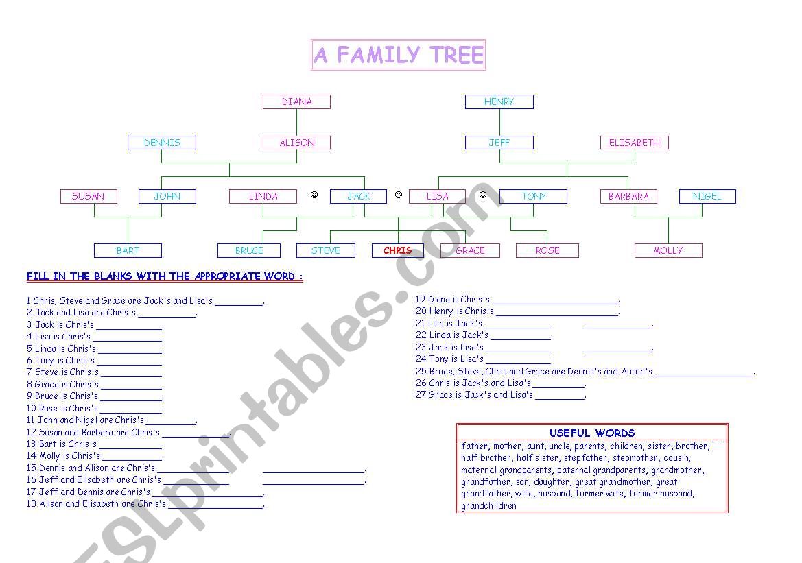 A BIG FAMILY worksheet