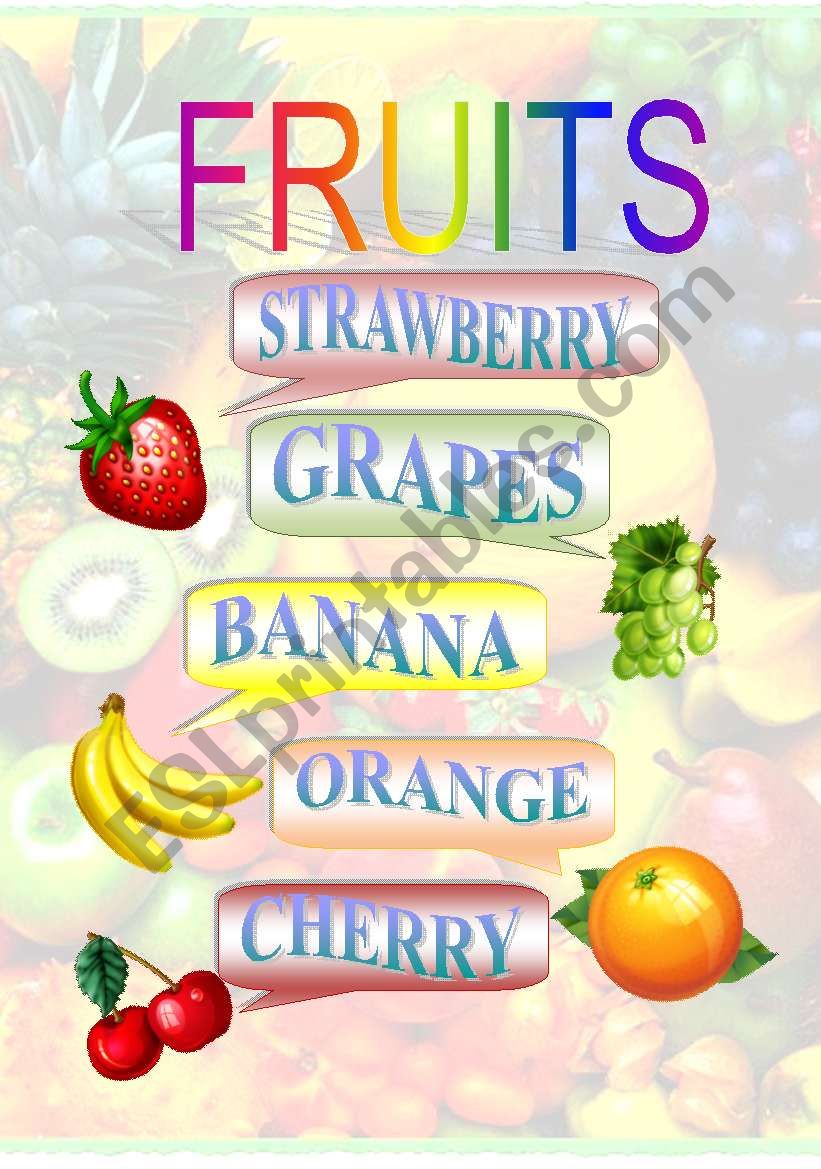 fruits, part2 worksheet