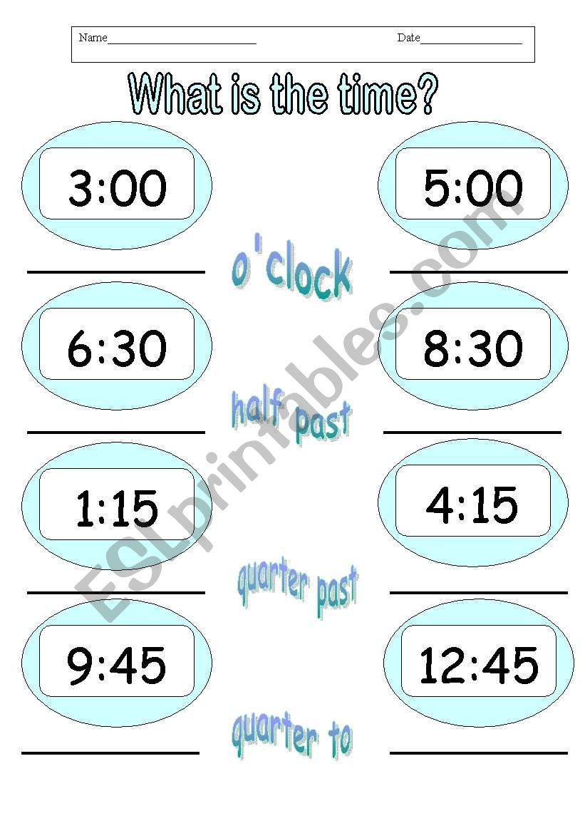 time worksheet