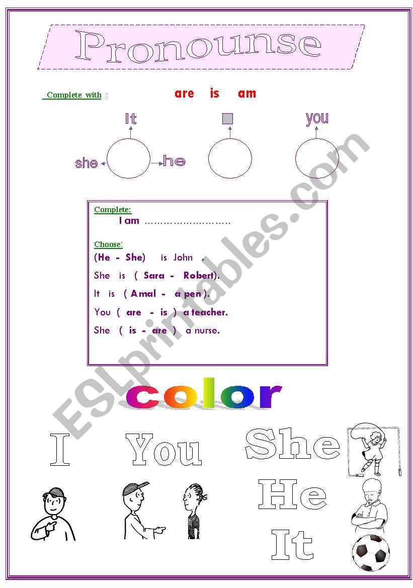 pronouns worksheet