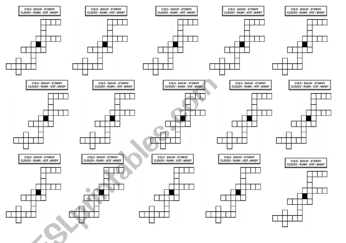 THE WEATHER CROSSWORD worksheet