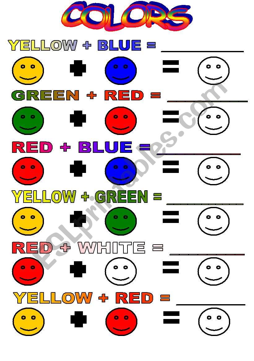 WHAT COLOR DOES IT MAKE? worksheet