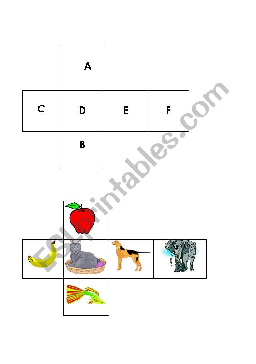 Alphabet Dice worksheet
