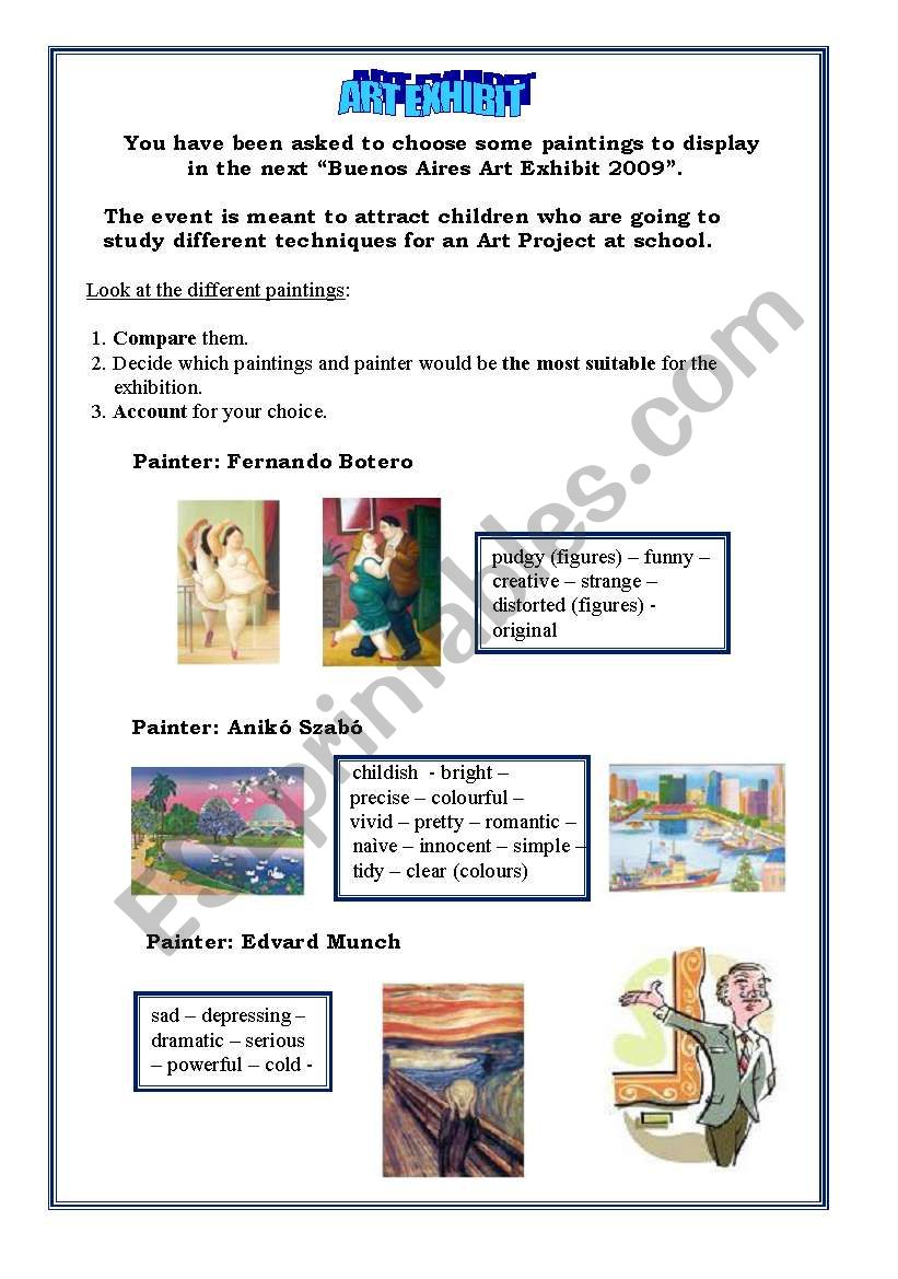 ART EXHIBIT worksheet