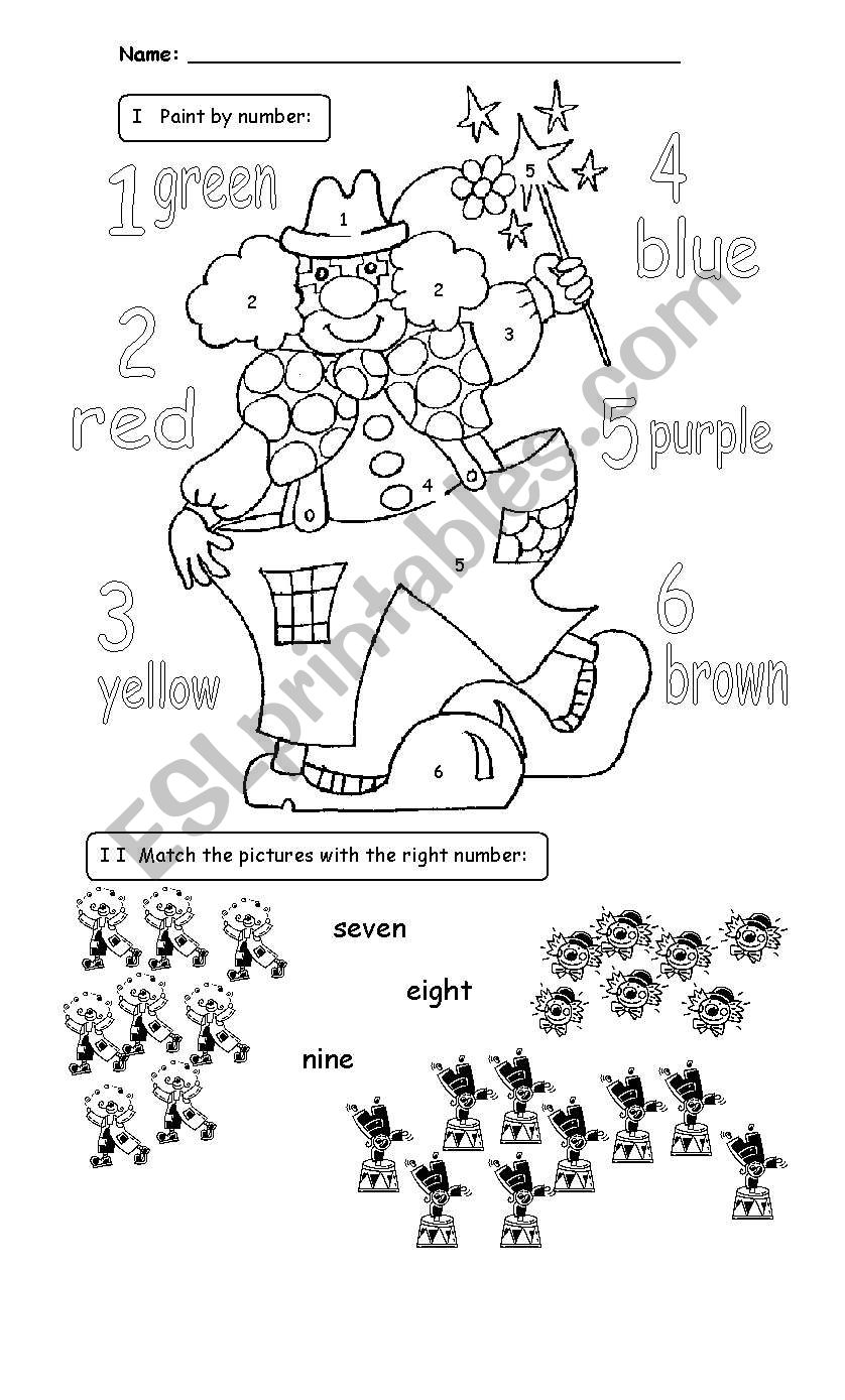 clown worksheet