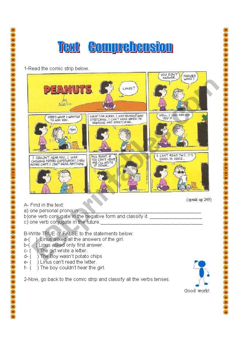 Text Comprehension worksheet