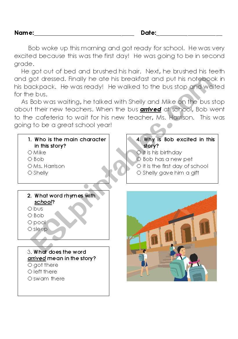 Reading Comprehension worksheet