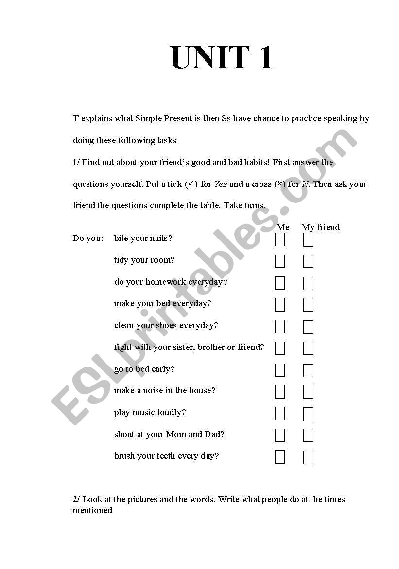 Simple present worksheet