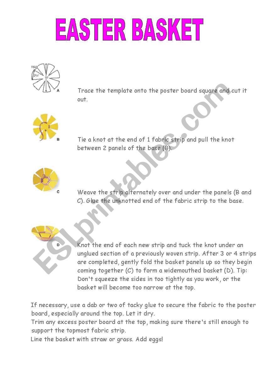 EASTER BASKET worksheet