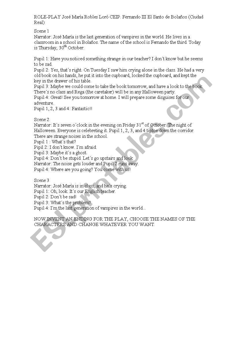 role play worksheet