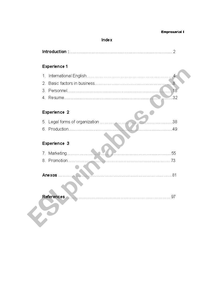 Business part 1 worksheet