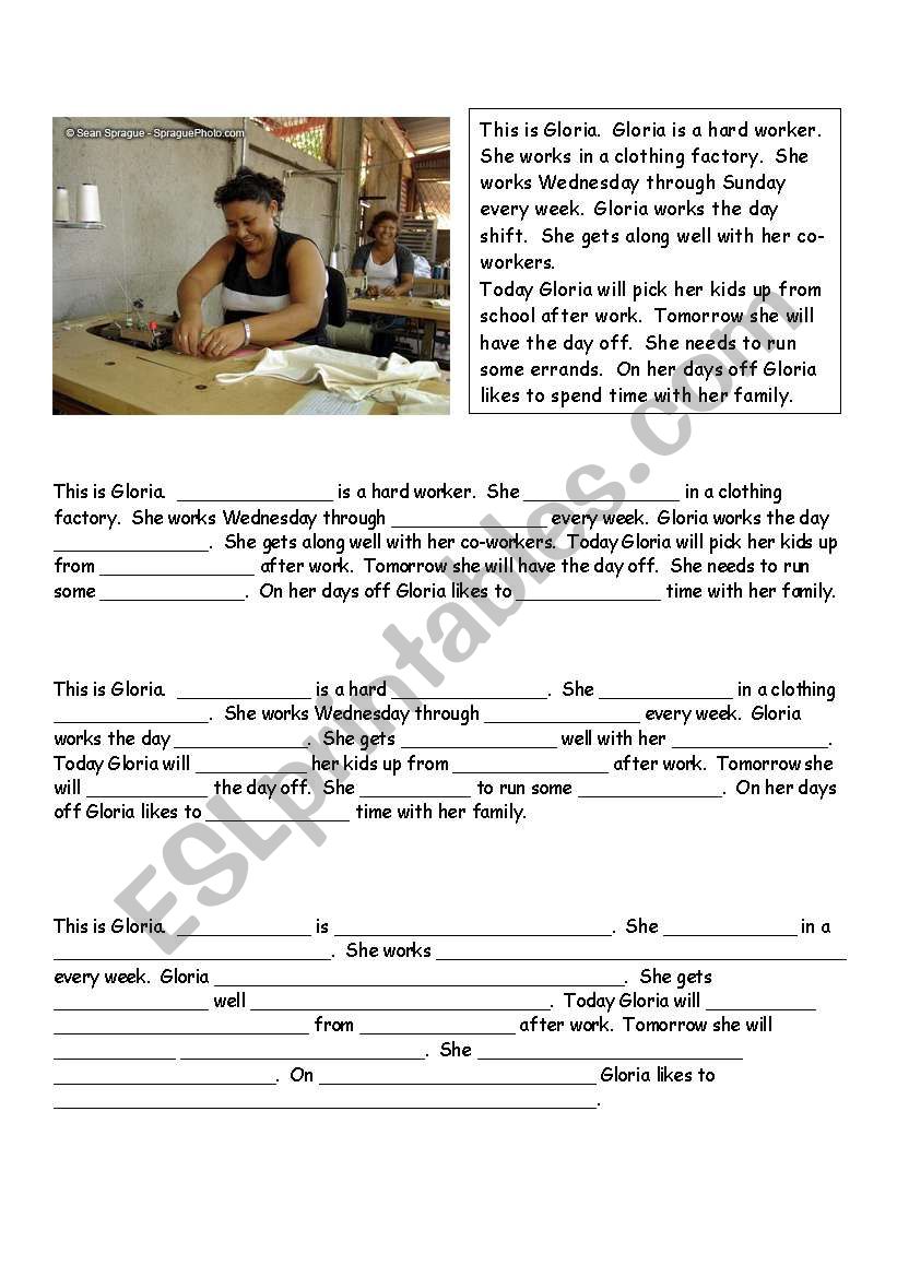 Multi-level listening, writing cloze activity