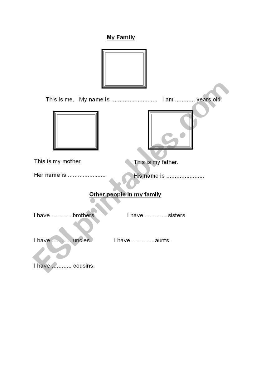 my family worksheet